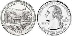 25 центов 2014 P США - Национальный парк Грейт-Смоки-Маунтинс Теннесси - Great Smoky Mountains UNC