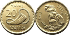 20 центов 2012 Фиджи UNC - Попугай кака
