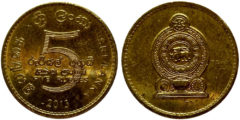 5 рупий 2013 Шри-Ланка