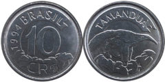 10 крузейро реал 1994 Бразилия - Муравьед UNC