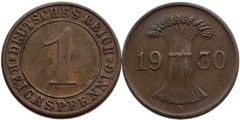 1 рейхспфенниг 1930 "А" Германия