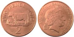 2 пенса 2012 остров Гернси UNC