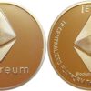 Сувенирная монета Ethereum в капсуле - латунного цвета