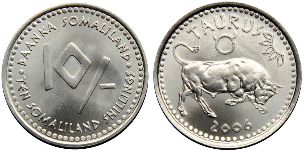 p1d594k2oq1ec8eft1ofm1dav1rsn1 10 шиллингов 2006 Сомалиленд - Знаки зодиака - Телец