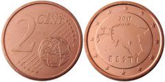 2 евроцента 2017 Эстония UNC