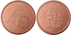 2 евроцента 2019 Испании UNC