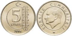 5 курушей 2018 Турция UNC