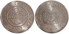 2 боливиано 2017 Боливия UNC