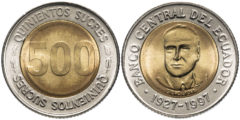 500 сукре 1997 Эквадор - 70 лет Центробанку