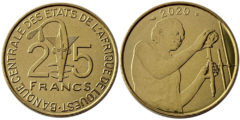 25 франков 2020 Западная Африка UNC