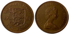 2 пенса 1981 остров Джерси