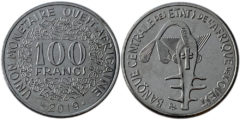 100 франков 2019 Западная Африка UNC