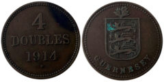 4 дубля 1914 остров Гернси