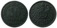10 пфеннигов 1918  Германская империя - не магнитная